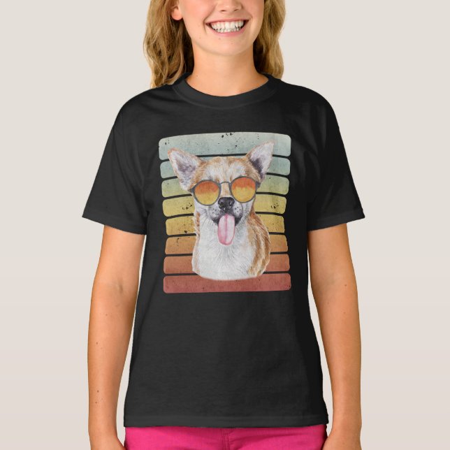 Camiseta Chihuahua, mamá, padre, de la época del sol retro (Anverso)