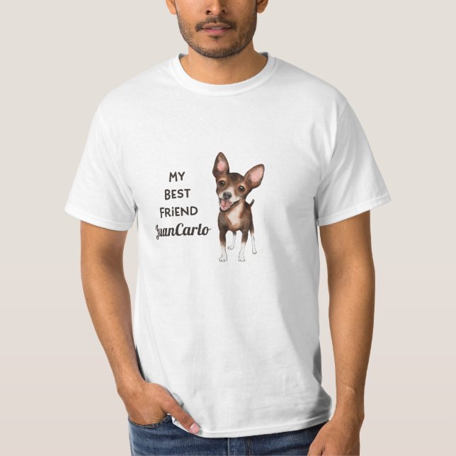 Camiseta Chihuahua Mi mejor amigo Personalizado Mascota Nom (Anverso)