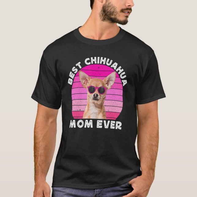 Camiseta Chihuahua Mom For Women Retro Brown Chiwawa Dog M (Anverso)