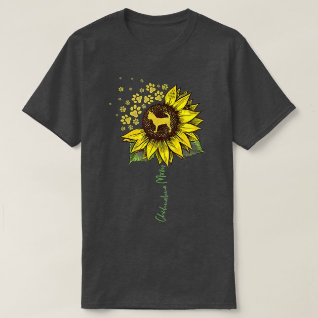 Camiseta Chihuahua Mom Sunflower Chiwawa Lover Gifts Dog Mo (Diseño del anverso)