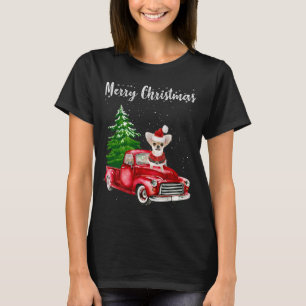 Camiseta Chihuahua Montando Camión Rojo Feliz Amo de Perro 