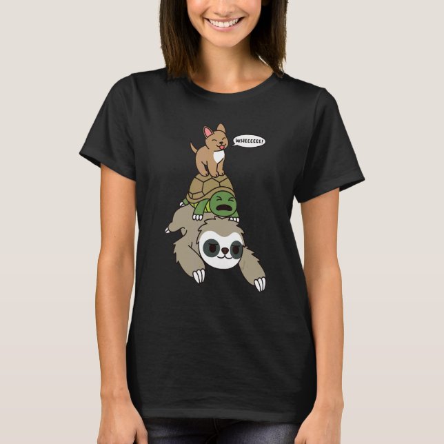 Camiseta Chihuahua Montando Perro Tortoise (Anverso)