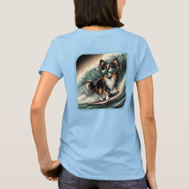 Camiseta Chihuahua, muchacho de cabello largo del SURF