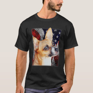 Camiseta Chihuahua patriótico - Pupp de la bandera estadoun
