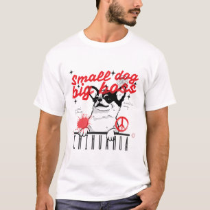 Camiseta Chihuahua pequeño gran jefe