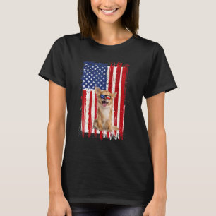 Camiseta Chihuahua Perro Bandera Americana Independencia Pa