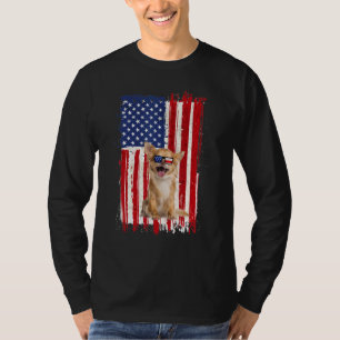 Camiseta Chihuahua Perro Bandera Americana Independencia Pa