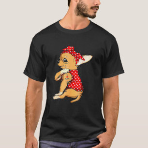 Camiseta Chihuahua Perro Mamá Bandana Cute Amo Mamá Tattoo