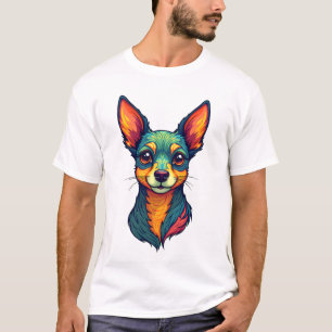 Camiseta Chihuahua  Pintura Abstracta  Color  Perro Lindo (