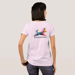 Camiseta Chihuahua poligonal en amarillo y azul