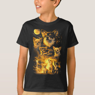 Camiseta Chihuahua retro aullando a la luna meme 90s anima