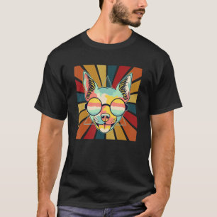 Camiseta Chihuahua Retro Funky Con Gafas De Sol Coloridas 1