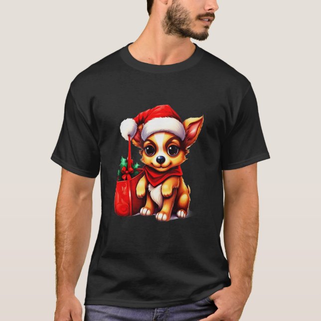 Camiseta Chihuahua  s Christmas Cute Chihuahua for Holidays (Anverso)