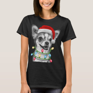 Camiseta Chihuahua Santa Christmas Enciende Perro de Navida