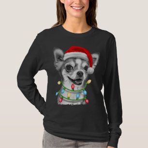 Camiseta Chihuahua Santa Christmas Tree enciende la Navidad