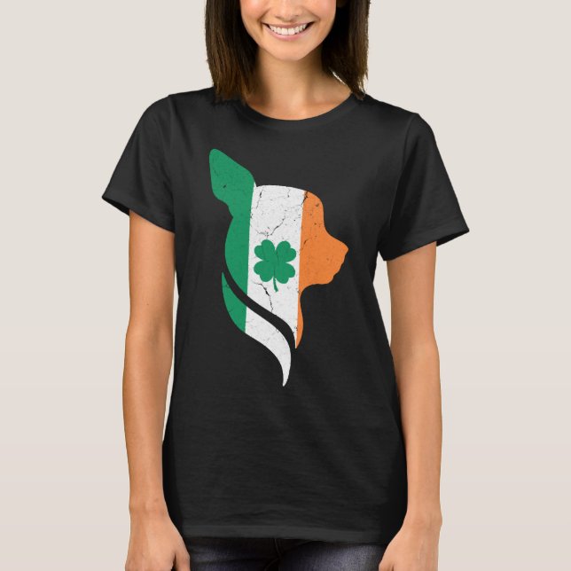 Camiseta Chihuahua Shamrock C St Patricks Day (Anverso)