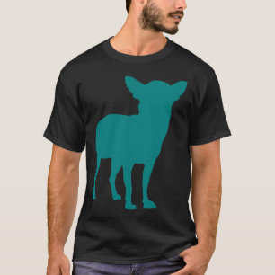 Camiseta Chihuahua Silhouette verde azulada