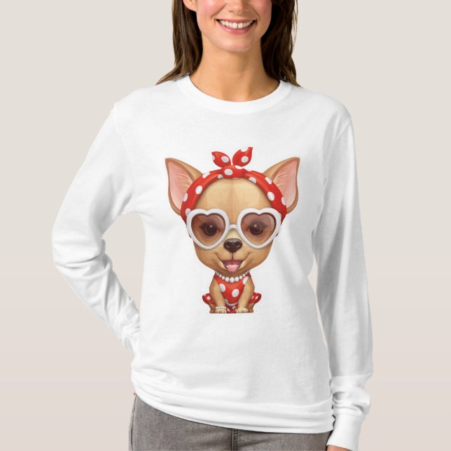 Camiseta Chihuahua so pretexto de una belleza retra (Anverso)