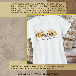 Camiseta Chihuahua Sunflowers Dog Watercolor Floral