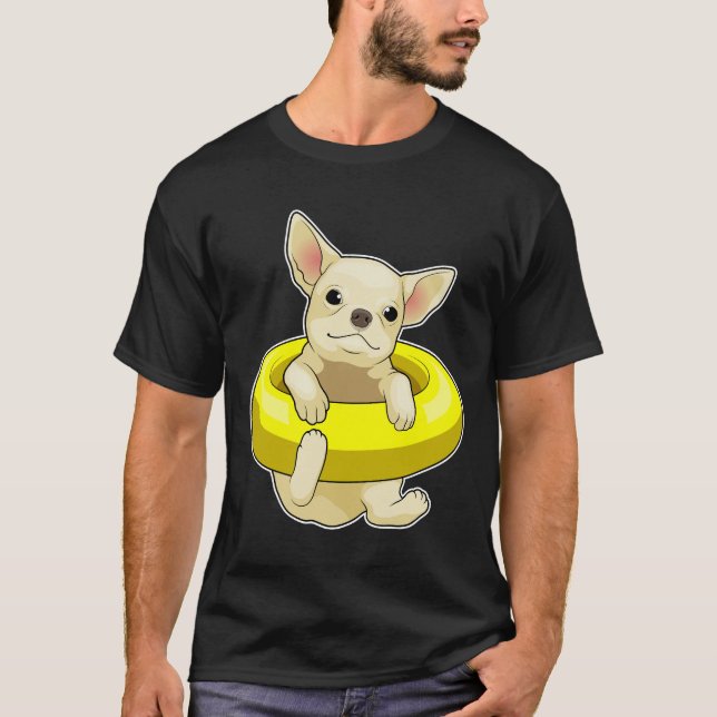 Camiseta Chihuahua Swimming Lifebuoy (Anverso)