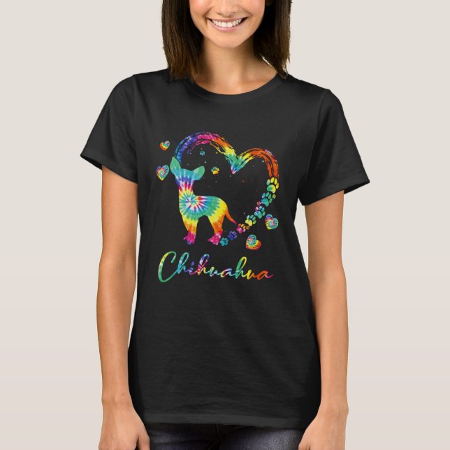 Camiseta Chihuahua Tie Dye Rainbow Dog (Anverso)