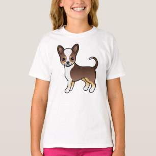 Camiseta Chihuahua Tricolor de Pelo Liso de Chocolate Perro