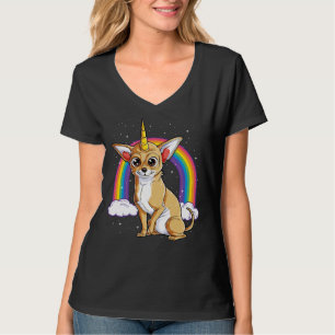 Camiseta Chihuahua Unicornio Arcoiris Para Hombres Mujeres 