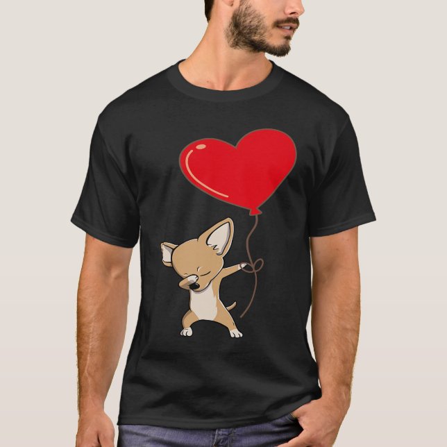 Camiseta Chihuahua With Heart Balloon Valentines Day Love B (Anverso)