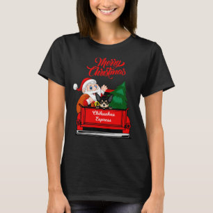 Camiseta Chihuahua With Santa Claus In Red Pickup