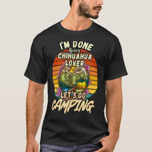 Camiseta Chihuahua Y Camping Vintage Retro Perfe Colorida