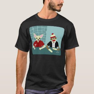 Camiseta Chihuahua y mono del calcetín
