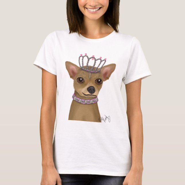 Camiseta Chihuahua Y Tiara (Anverso)