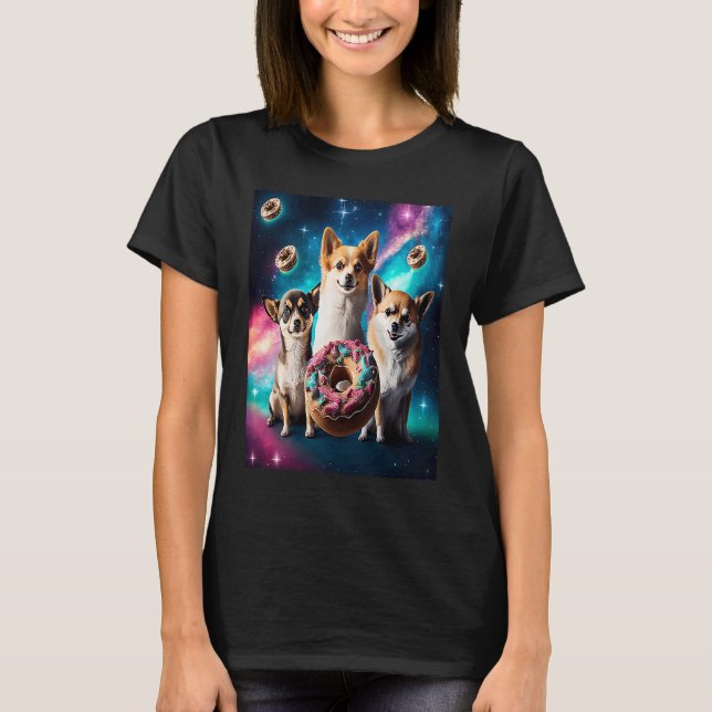 Camiseta Chihuahuas In Space Donuts Chihuahuas Boys Girls W (Anverso)