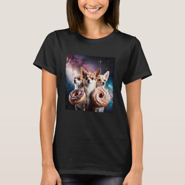Camiseta Chihuahuas In Space Donuts Chihuahuas Boys Girls W (Anverso)