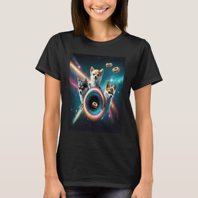 Camiseta Chihuahuas In Space Donuts Chihuahuas Boys Girls W (Anverso)