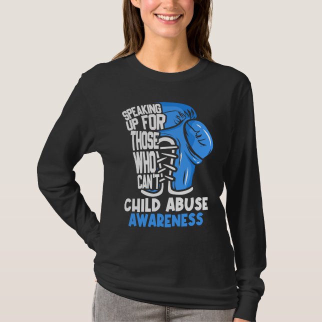 Camiseta Child Abuse Prevention Awareness Boxing Gloves Blu (Anverso)