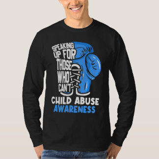 Camiseta Child Abuse Prevention Awareness Boxing Gloves Blu