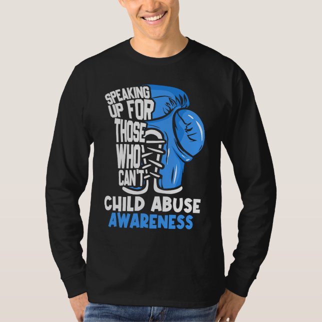 Camiseta Child Abuse Prevention Awareness Boxing Gloves Blu (Anverso)