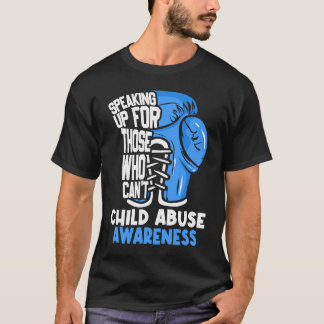 Camiseta Child Abuse Prevention Awareness Boxing Gloves Blu