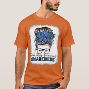 Camiseta Child Abuse Prevention Awareness Messy Hair Bun Bl