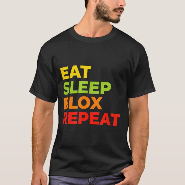 Camiseta Child Eat Sleep Blox Repeat - Kids Gaming Slogan F (Anverso)