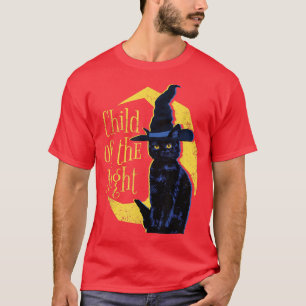 Camiseta Child Of The Night Witch Cat Halloween Witchcraft 