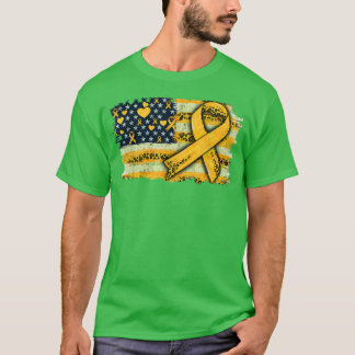 Camiseta Childhood Cancer Awareness For Men American Flag G