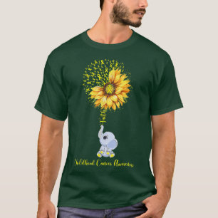 Camiseta Childhood Cancer Awareness Month Sunflower Elephan