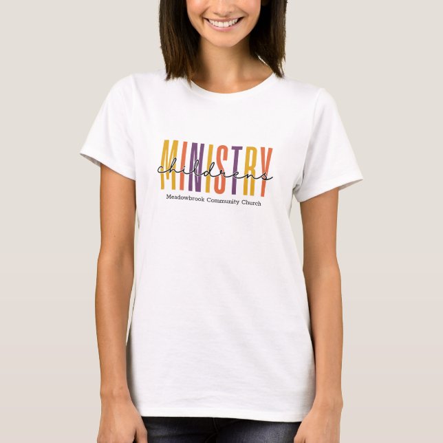 Camiseta Children Ministry Neutral Color Custom Church (Anverso)