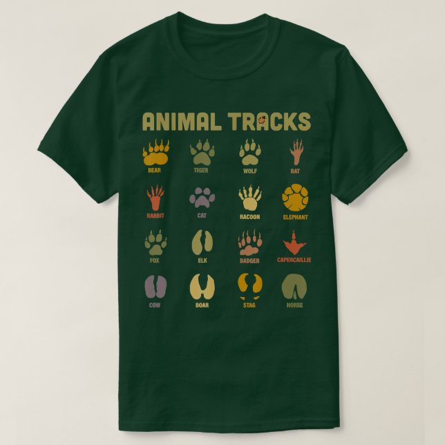 Camiseta Childrens Kids Wild Animal Tracks Childrens Learni (Diseño del anverso)