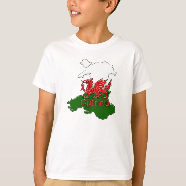 Camiseta Childrens Welsh Dragon TShirt Wales Cymru (Anverso)