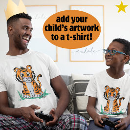 Camiseta Child's Artwork Drawing Portrait Family Memory