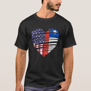 Camiseta Chile Americano Crecer Corazón Patriótico Estadoun