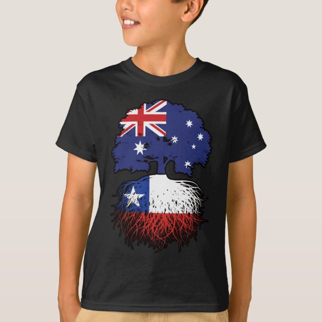 Camiseta Chile Bandera de raíces de árboles australianos ch (Anverso)